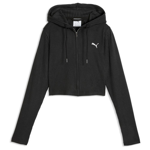 Puma Γυναικεία ζακέτα Essentials Ribbed Full-Zip Slim Hoodie